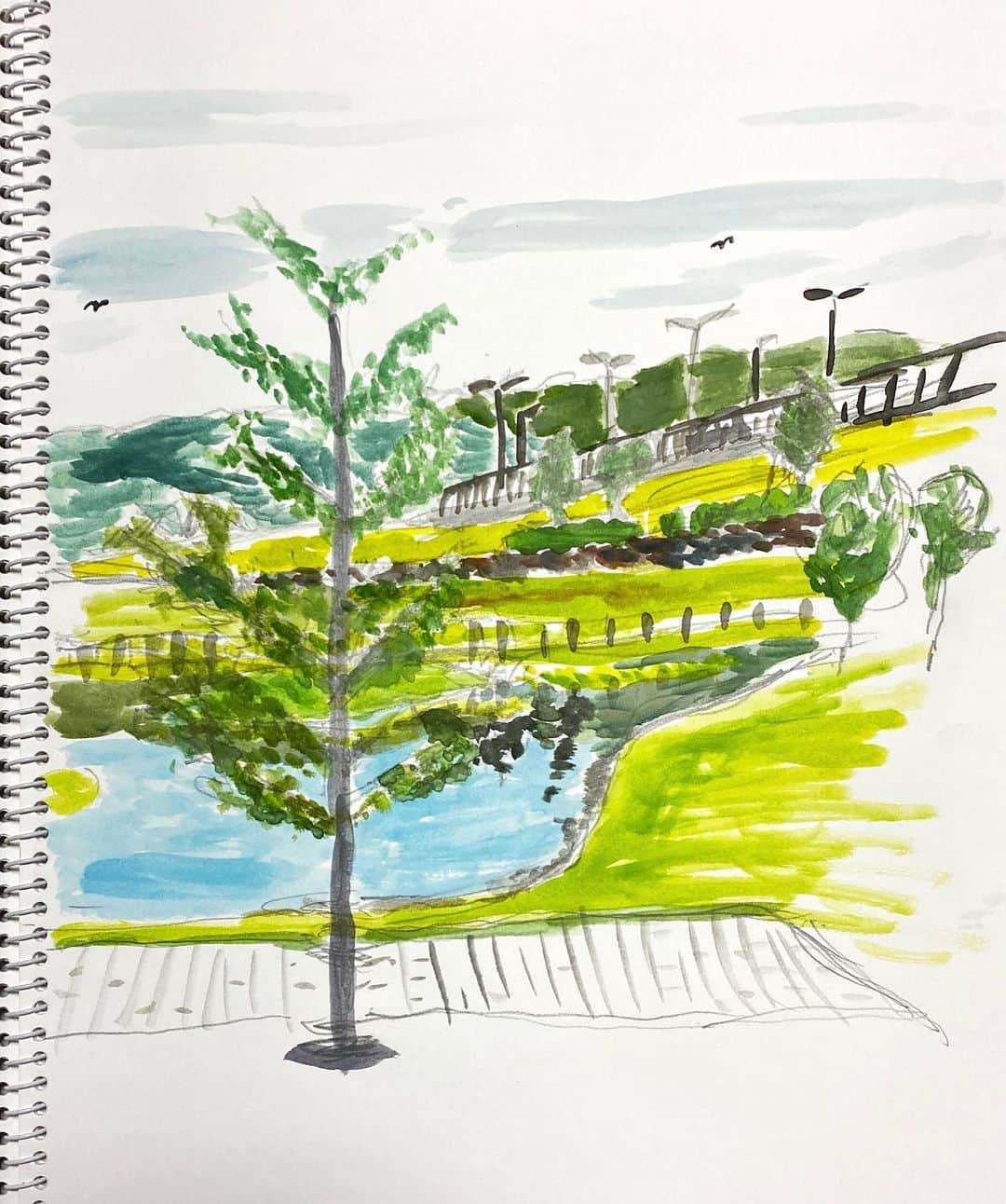 田島貴男のインスタグラム：「絵を描いてみた。」