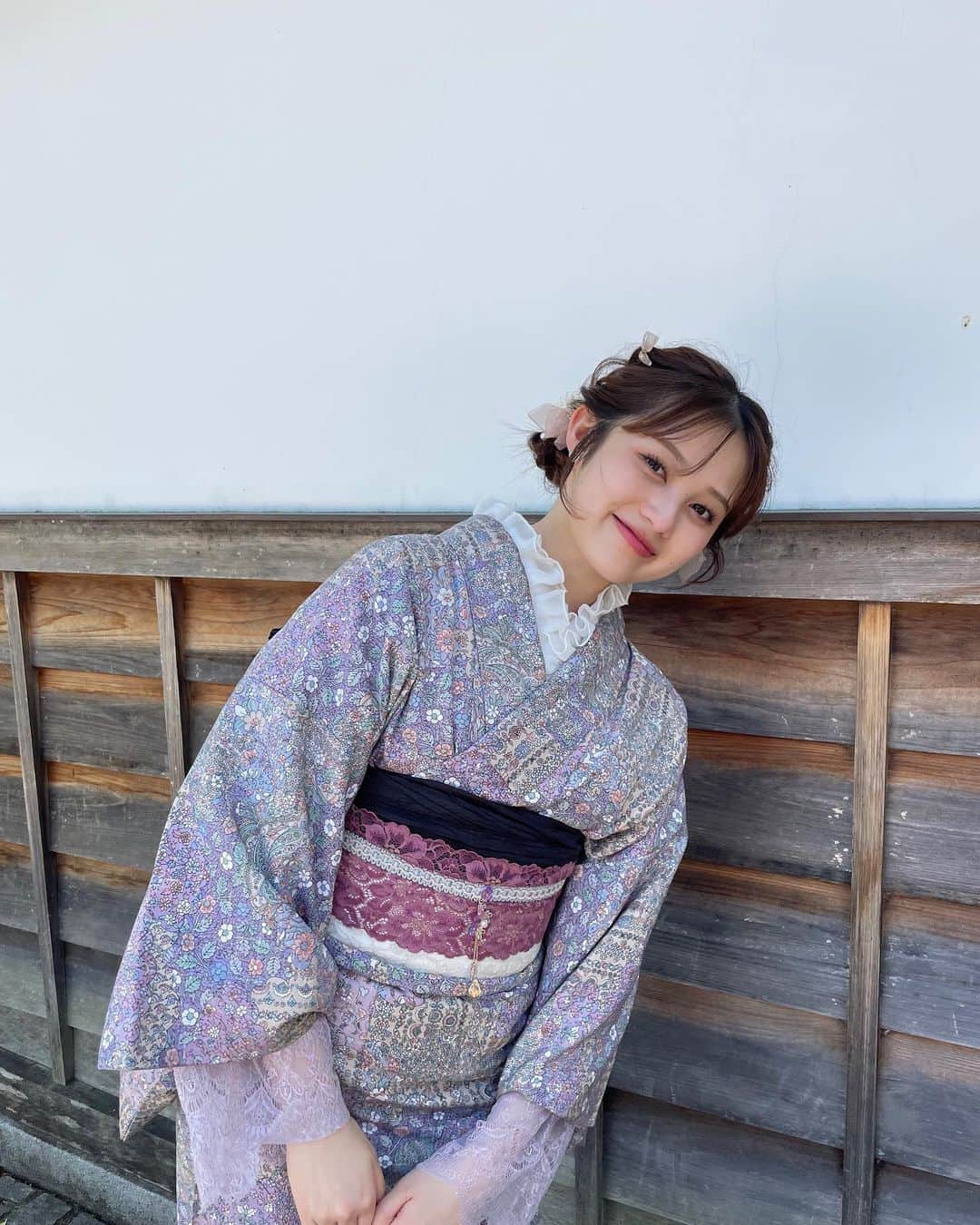 福山絢水さんのインスタグラム写真 - (福山絢水Instagram)「🪻♡  京都で着物着たのに上げてなかった~!!! 暑くて少ししか着れなかったの悔しい😩！」6月29日 20時34分 - aya__m02