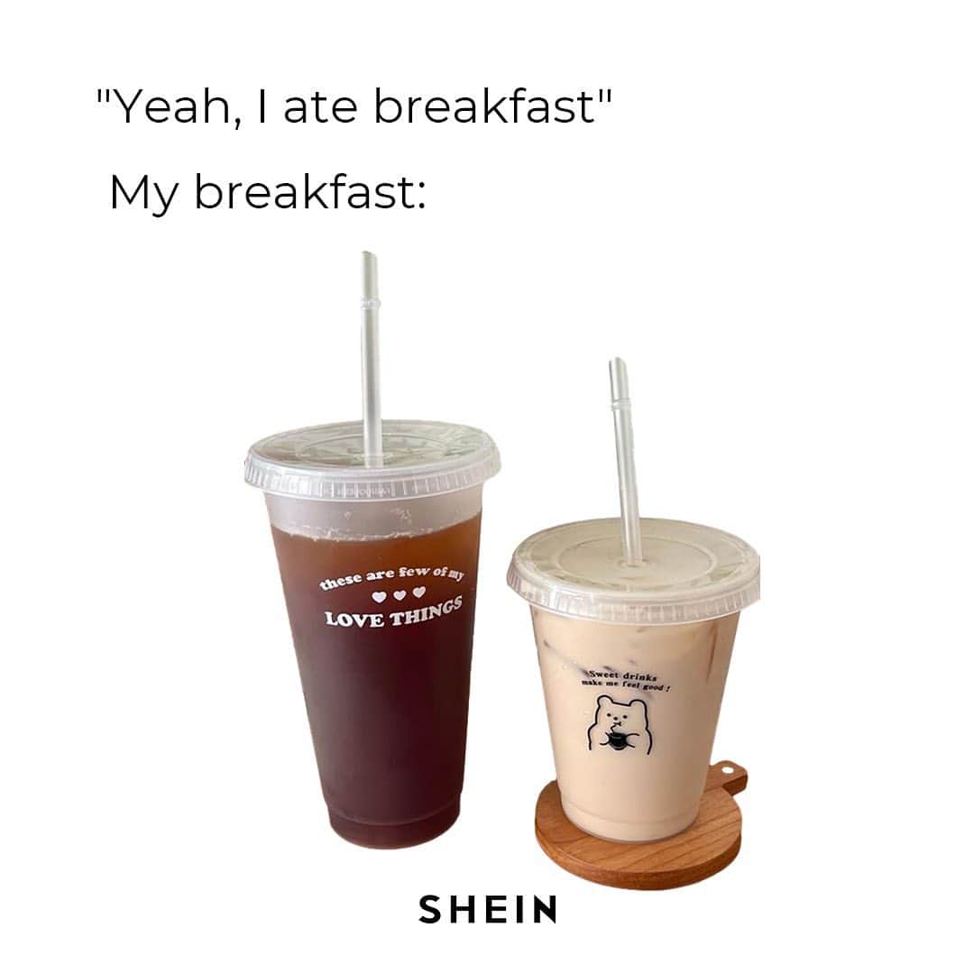 SHEINさんのインスタグラム写真 - (SHEINInstagram)「Breakfast of champions, right? 😆🥤🤎  Which iced bevie breakfast type are you: Iced Coffee or Milk Tea? 👇  🔎14861024  #SorryNotSorry #SHEINinspo」6月29日 18時51分 - sheinofficial