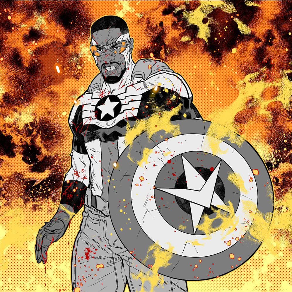 RB Silvaのインスタグラム：「#SamWilson #CaptainAmerica #CaptainAmericaSymbolOfTruth」