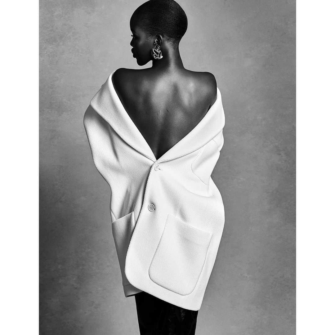 ルイージ&イアンゴのインスタグラム：「Adut ♥️ @adutakech in @ysl by @anthonyvaccarello for @dustmagazine @luigiandiango @luigimurenu @patti_wilson @georgisandev @kyiajoneshair @2bmanagement」