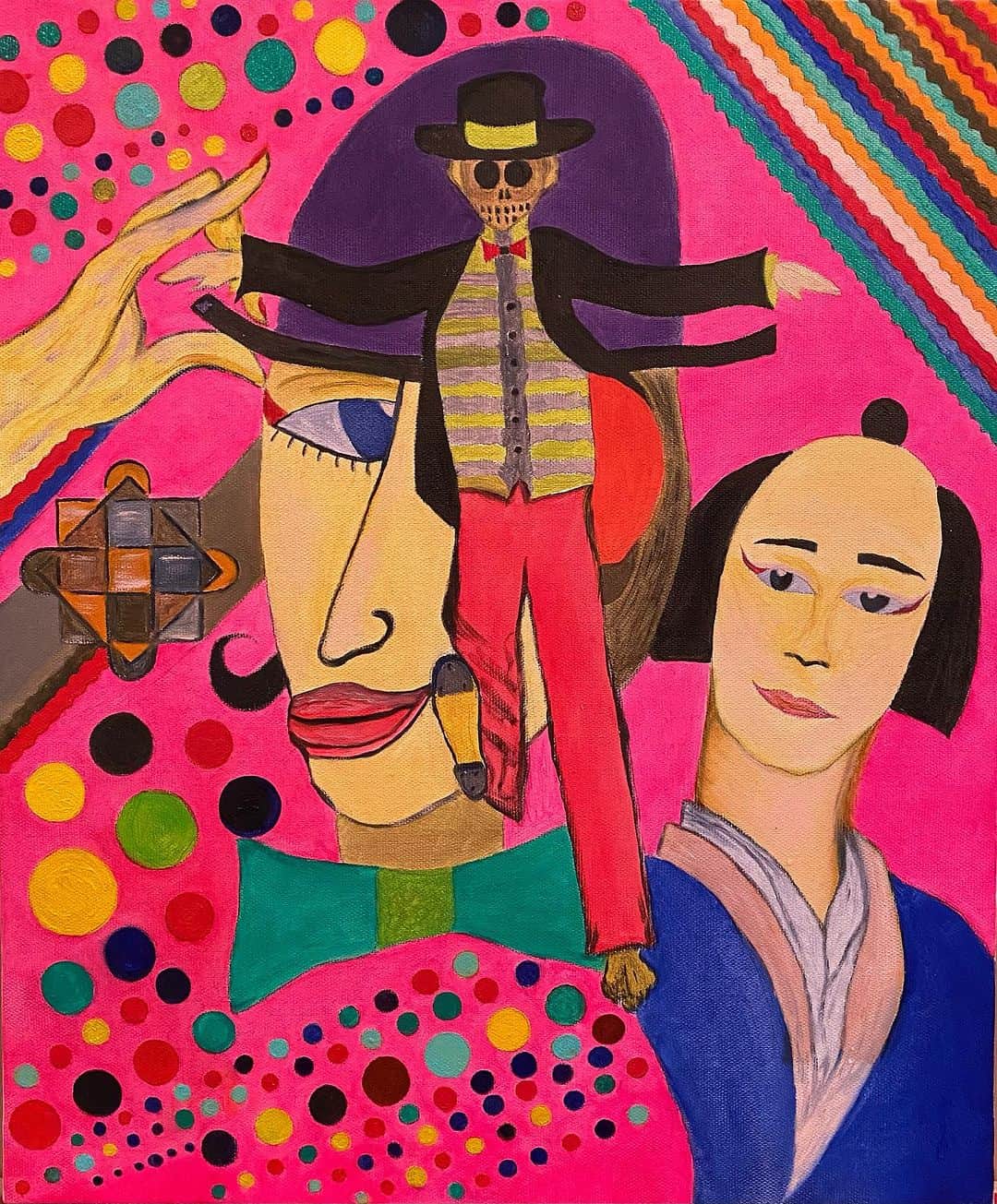 火口秀幸のインスタグラム：「新作 #絵画 🖼️  HideboH画伯 🧑‍🎨」