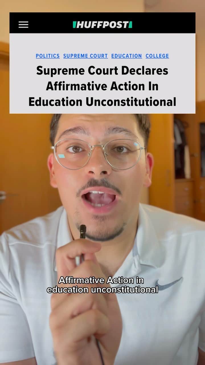 Huffington Postのインスタグラム：「This may be the most important video I ever make. The recent ruling of the Supreme Court has dismantled one of the most important tools in higher education. The implications of this decision will be seen over the next years, if not decades, if not centuries.」