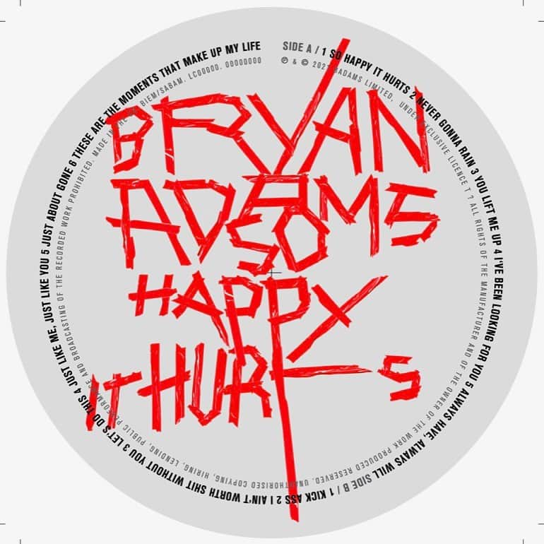 ブライアン・アダムスさんのインスタグラム写真 - (ブライアン・アダムスInstagram)「The “so happy it hurts” vinyl label. #sohappyithurts」6月30日 4時31分 - bryanadams