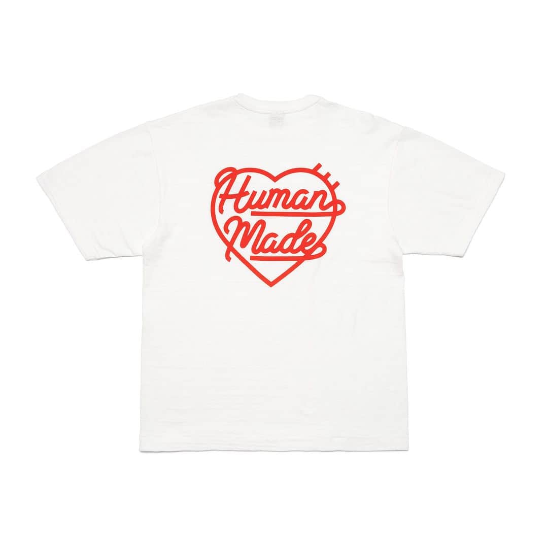 HUMAN MADEさんのインスタグラム写真 - (HUMAN MADEInstagram)「"HEART BADGE T-SHIRT" is available at 1st July 11:00am (JST) at Human Made stores mentioned below.  7月1日AM11時より、"HEART BADGE T-SHIRT” が HUMAN MADE のオンラインストア並びに下記の直営店舗にて発売となります。  [取り扱い直営店舗 - Available at these Human Made stores] ■ HUMAN MADE ONLINE STORE ■ HUMAN MADE OFFLINE STORE ■ HUMAN MADE HARAJUKU ■ HUMAN MADE SHIBUYA PARCO ■ HUMAN MADE 1928 ■ HUMAN MADE SHINSAIBASHI PARCO  *在庫状況は各店舗までお問い合わせください。 *Please contact each store for stock status.  HUMAN MADE定番の柔らかいスラブ生地を用いた丸胴ボディーのTシャツ。フロントにはワンポイントでワッペン、バックにはオリジナルグラフィックが施されています。  T-shirt with Human Made's standard rounded body. Woven with uneven slub yarn, it has a soft texture and a simple design. Details include a heart-shaped badge on the front and an original graphic on the back.」6月30日 11時00分 - humanmade