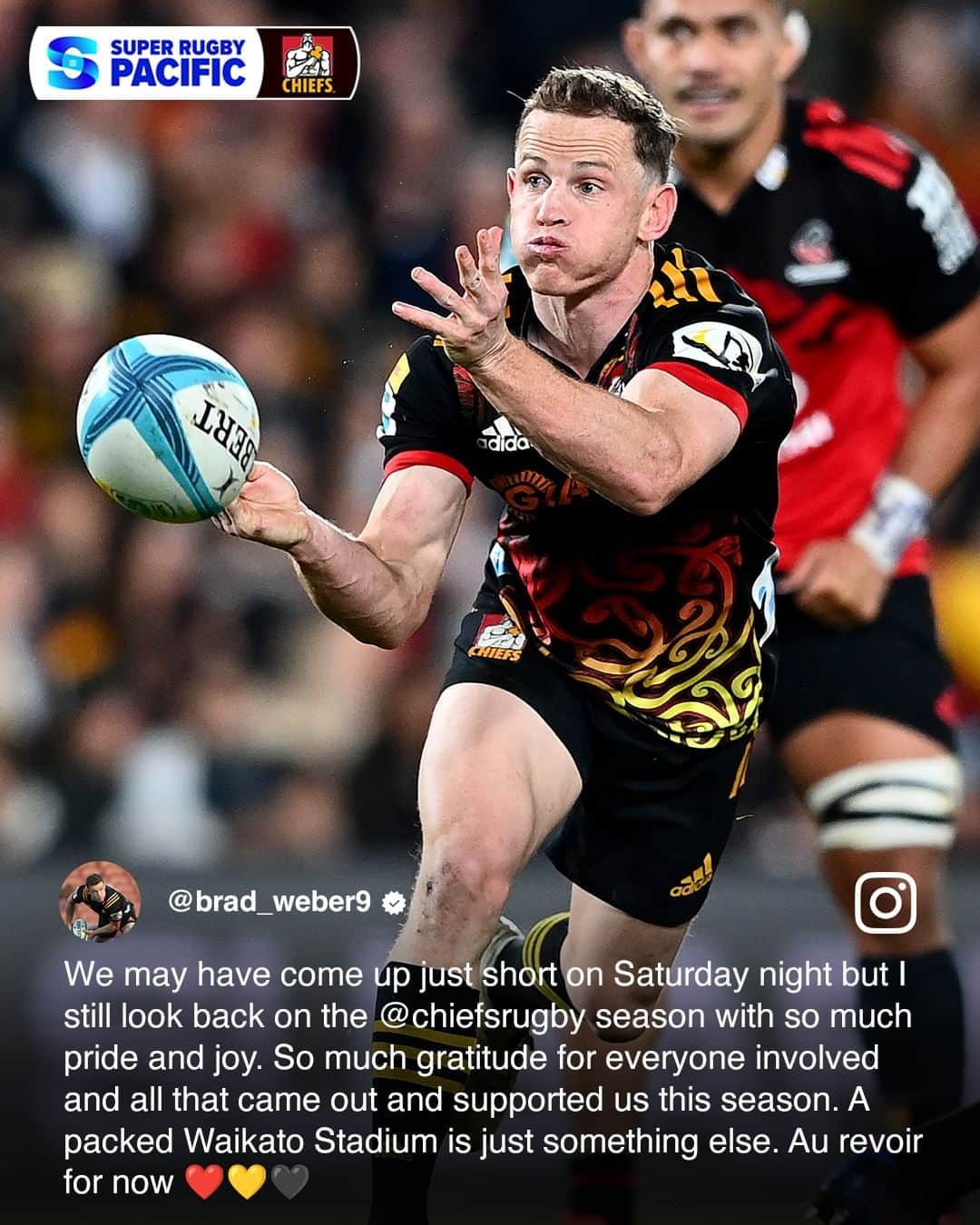 Super Rugbyのインスタグラム：「A season to be proud of, Brad 🤝  You'll be missed in #SuperRugbyPacific!」