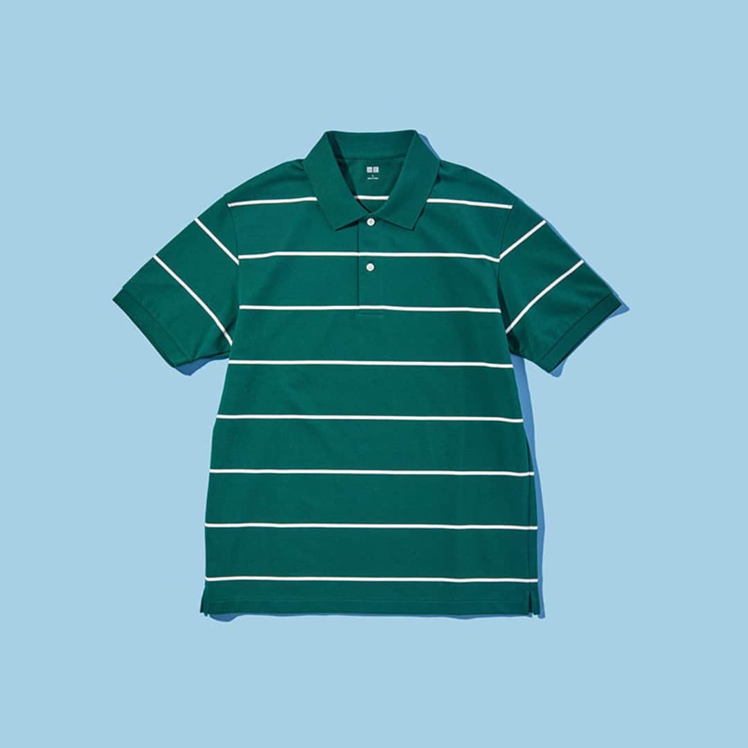 UOMOさんのインスタグラム写真 - (UOMOInstagram)「【大人のユニクロ】 夏の3大定番トップスの選び方＆着こなし方  ■UNIQLO｜Dry Pique Striped Polo ストリートな着こなしもグリーンで上品に  ポロシャツにワイドシルエットのパンツを合わせて足元にスニーカーという、ストリート系のカジュアルコーディネート。大人っぽく見せるポイントは、ポロシャツのサイズとスニーカーのセレクトだ。ポロシャツはルーズすぎない、ジャストに近いリラックスフィット。足元もファットなスケーターシューズでなく、ナイキ ダンクLOWあたりでオーセンティックにまとめて。バケットハットやサングラスでストリート気分を盛り上げつつ、ラバーバンドの腕時計はアナログ文字盤で大人っぽく。  #UNIQLO #ユニクロ #ポロシャツ #コーディネート #uomo #uomo_magazine #webuomo」6月30日 15時01分 - uomo_magazine