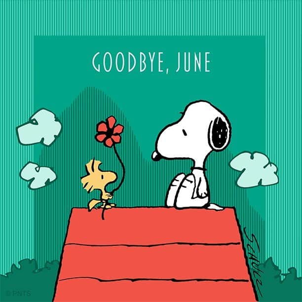 スヌーピーのインスタグラム：「Goodbye, June!」