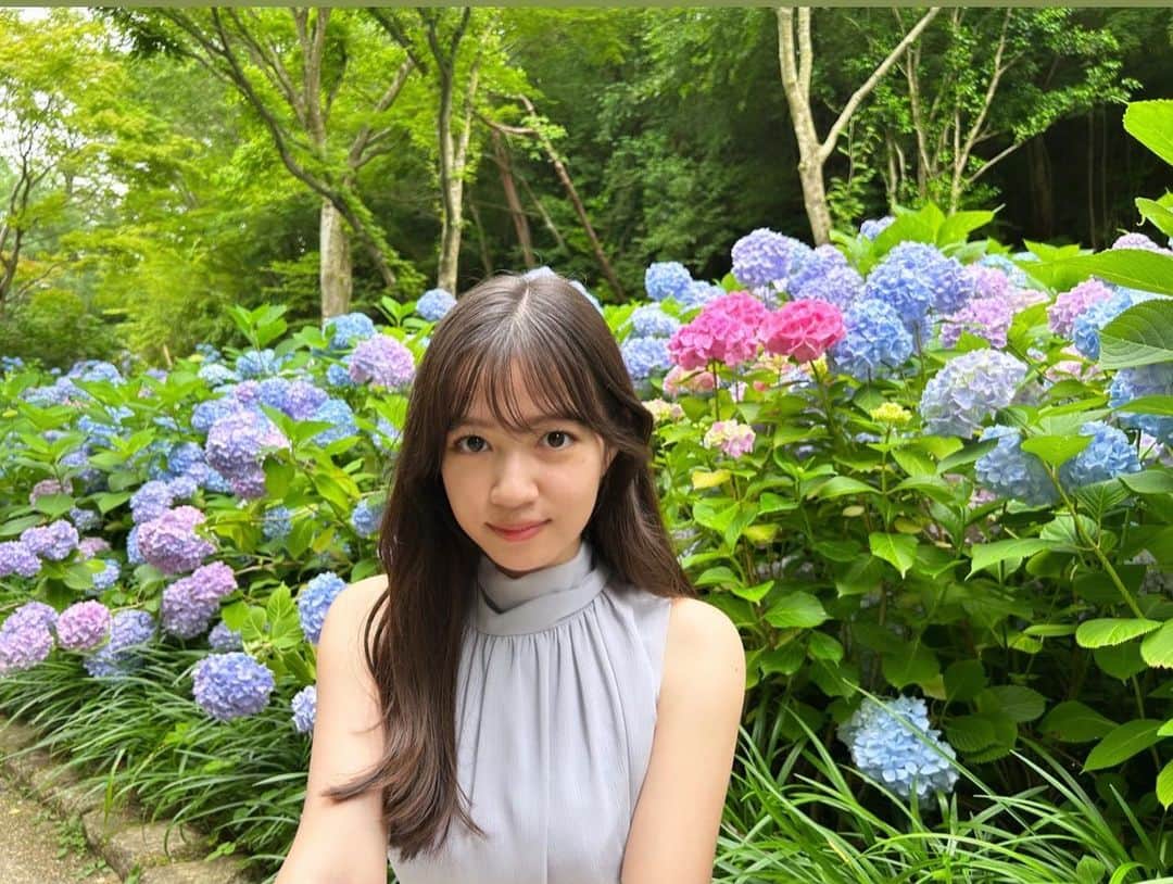 中嶋桃花さんのインスタグラム写真 - (中嶋桃花Instagram)「紫陽花がとっても綺麗な季節だね〜🩵  紫陽花はブルー系の方が好みです♪  こないだまつ毛パーマに行ってきたのでカール綺麗なまつ毛に毎日ウキウキしています🥹 @mansion__salon @apartment___salon」6月30日 18時28分 - momoka_nakajima