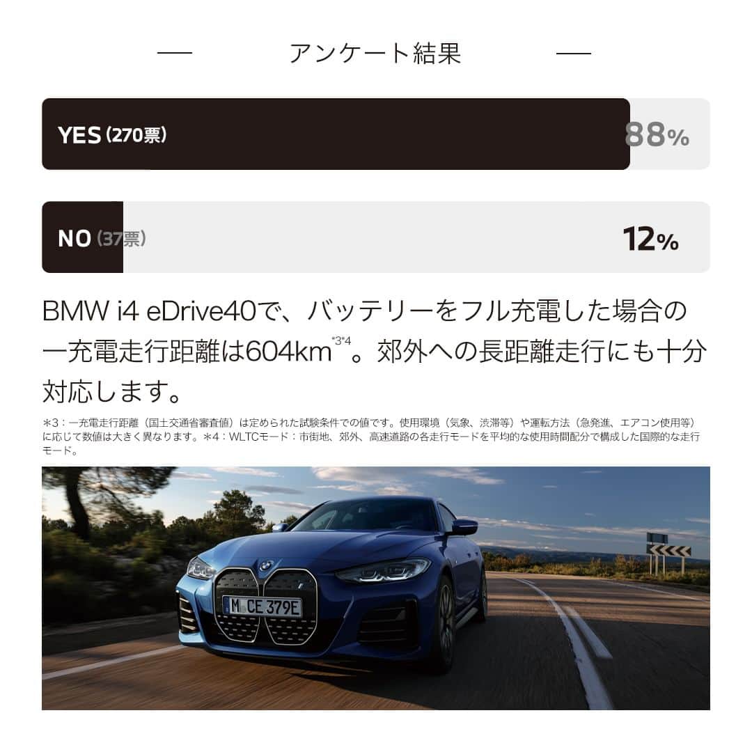 BMW Japanさんのインスタグラム写真 - (BMW JapanInstagram)「電気自動車は、ダイナミックな走りを愉しめる？ 航続距離に不安がある？ガソリン車に比べコストがかかりそう？  多くの方々に回答頂いた、BMWの電気自動車に関するアンケート結果を公開。不安や疑問がクリアになったら、その真価を、是非ショールームでお確かめください。  ------------------------------------ BMW電気自動車体感フェア 2023年7月1日・2日・8日・9日  フェア詳細は @bmwjapan アカウントトップのURLからチェック。 ご来場を心よりお待ちしております。  #BMW #BMWjapan #駆けぬける歓び #電気自動車 #THEiX  *特別な許可を得て撮影しています。」6月30日 19時00分 - bmwjapan