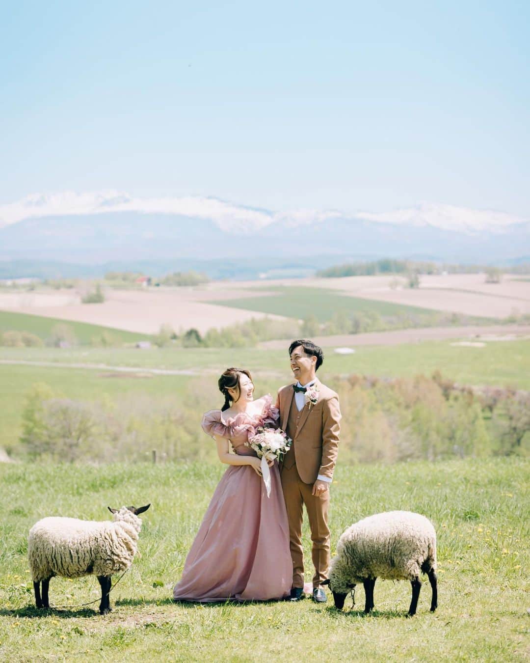 Lovegraph［ラブグラフ］のインスタグラム：「北海道で残すウェディングㅤㅤㅤフォト🐏🔅  撮影の日そのものが大切な思い出になるように 一枚一枚思いを込めて撮影しております☺️ ㅤㅤㅤ ୨୧┈┈┈┈୨୧ ㅤㅤㅤㅤㅤㅤ 出張撮影Lovegraphの公式アカウントです❁︎ ㅤㅤㅤ カップル・ウェディング・ファミリー・プロフィール写真など様々なジャンルの撮影を受付しております📸💫 ㅤㅤㅤ 撮影予約はプロフィールURLからどうぞ☺️✈️ @lovegraph_me ㅤㅤㅤ ୨୧┈┈┈┈୨୧ ㅤㅤㅤ #Lovegraph #ラブグラフ #幸せな瞬間をもっと世界に ㅤㅤㅤ  #出張カメラマン #ロケーションフォト #前撮り #ウェディングフォト #前撮りポーズ #フォトウェディング #北海道前撮り #japanphotographer #カラードレス前撮り」