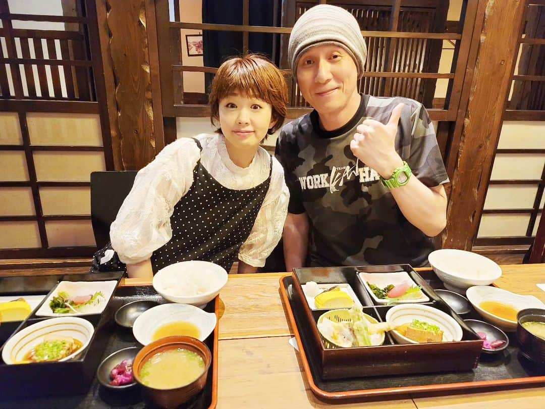 秋田くみ子のインスタグラム：「中條さんと🍀マネージャーさんと💓ランチ&打ち合わせ ・ 改めて感謝した日😊 ・ #吉本新喜劇#中條健一#秋田久美子#マネージャーさん#優しい#感謝」