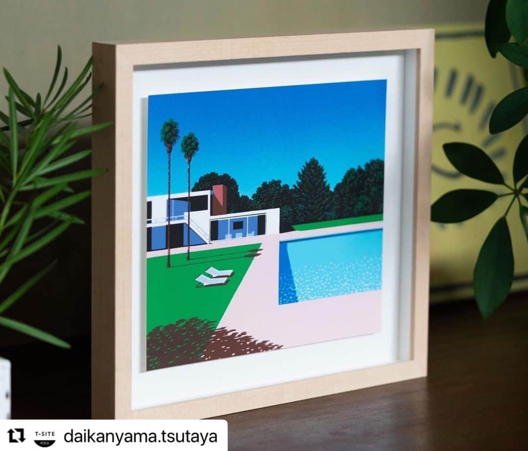 永井博のインスタグラム：「シルクスクリーンプリント、サインしました🖌🐧💦。#daikanyamatsutaya」