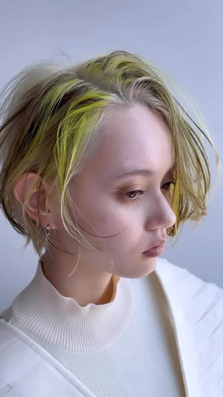 のインスタグラム：「3section hightone color🍋🍼🍫  #lecotokyo #LECO #ENOG #エノグカラー #ハイトーンカラー #デザインカラー #多色」