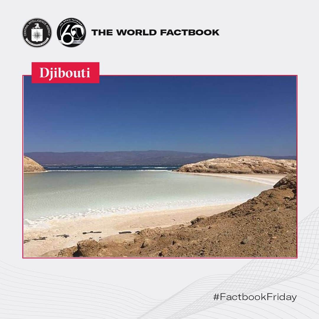 CIAのインスタグラム：「This week Factbook Friday highlights Lake Assal, a saline crater that is the lowest depression on the African continent and one of the world's largest salt reserves.   #FactbookFriday #LakeAssal #Djibouti」