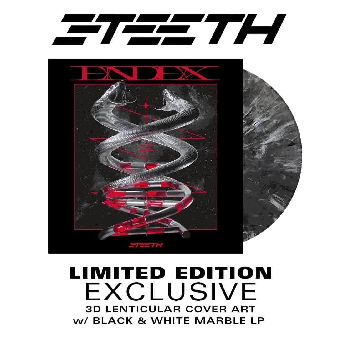 Revolverのインスタグラム：「⚡ Industrial-metal insurgents 3TEETH have announced their new album 'Endex,' and we have an exclusive vinyl variant w/ a 3D lenticular cover designed by lead singer Alexis Mincolla. Only 1,000 made — act fast! ⁠ 🔗 Link in bio.」