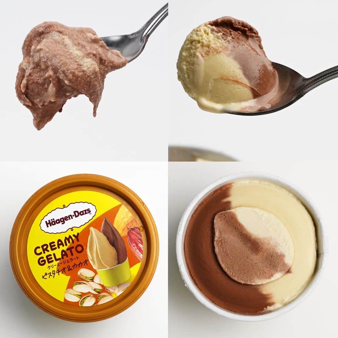 アイスマン福留のインスタグラム：「CREAMY GELATOの新作！ピスタチオジェラートとカカオジェラートの組み合わせ最高過ぎ‼︎😭是非ちょっと溶かして「ねり食べ体験」してください✨ ハーゲンダッツ クリーミージェラート『ピスタチオ＆カカオ』  #ハーゲンダッツ #haagendazs #アイスクリーム #ピスタチオ #チョコアイス #カカオ #ジェラート #ねり食べ #クリーミージェラート #新作アイス #アイス #スイーツ #おすすめ #アイスマニア #アイスマン福留 #icecream #JapaneseIceCream #icecreamlover #icecreamtime #icecreamday #icecreamlove #icecreamporn #JapaneseIceCream #foodporn #foodie #instafood #foodstagram #yummy #yum #delicious #foodphotography」