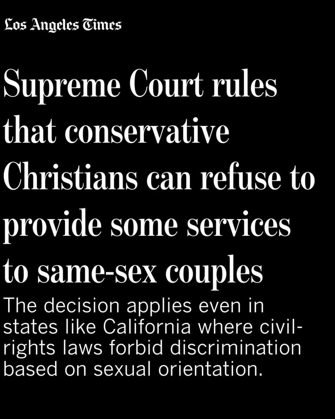 ジャスティン・トランターのインスタグラム：「The Supreme Court said we are closing out pride month with a huge fuck you. The fight is just beginning. Don’t lose hope. Let’s get even more queer. Even more joyful. And even angrier when we need it. Look to @glaad and @humanrightscampaign for how to get involved to fight this bs. We got this.」