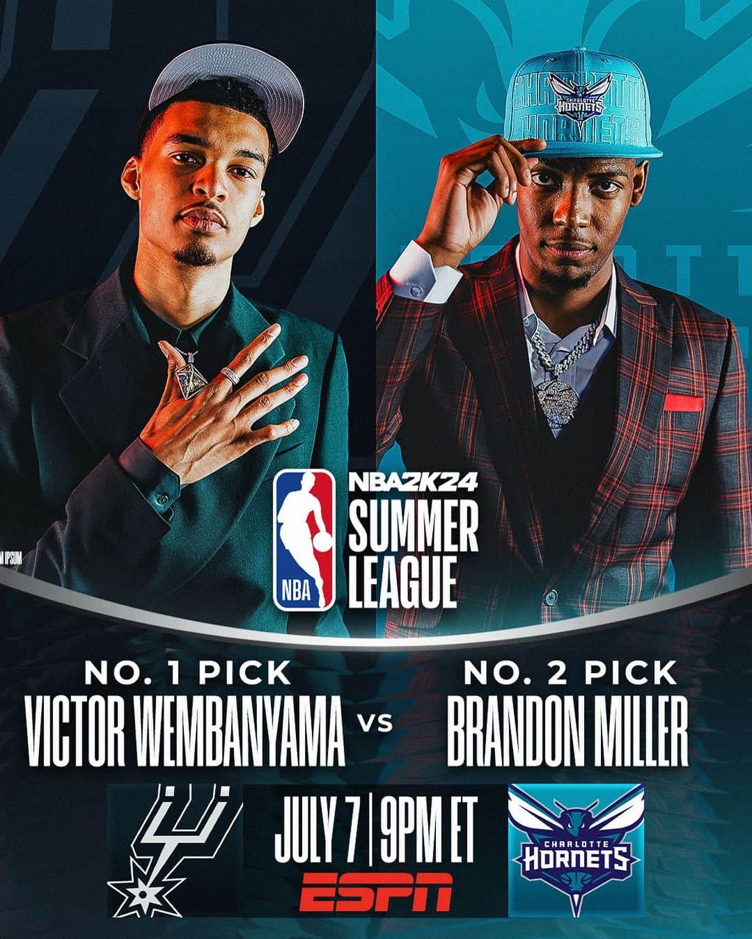 NBAさんのインスタグラム写真 - (NBAInstagram)「One Week Away!  Spurs vs. Hornets headlines the opening day of #NBA2KSummerLeague, Friday July 7 at 9:00pm/et on ESPN!」7月1日 0時31分 - nba