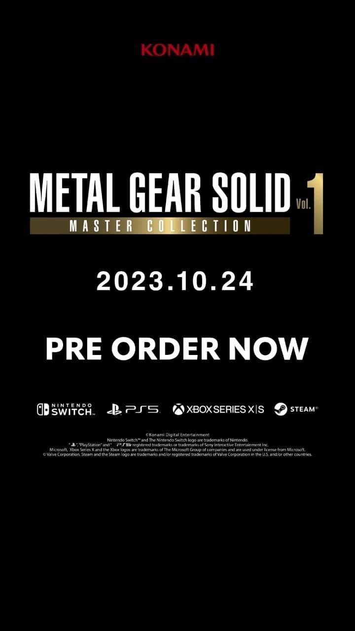 KONAMIのインスタグラム：「Sneak back into tactical espionage action October 24, 2023!  Pre-order the METAL GEAR SOLID: Master Collection Vol. 1 today!  #MetalGearSolid #MGSVol1 #MG35th #konami」