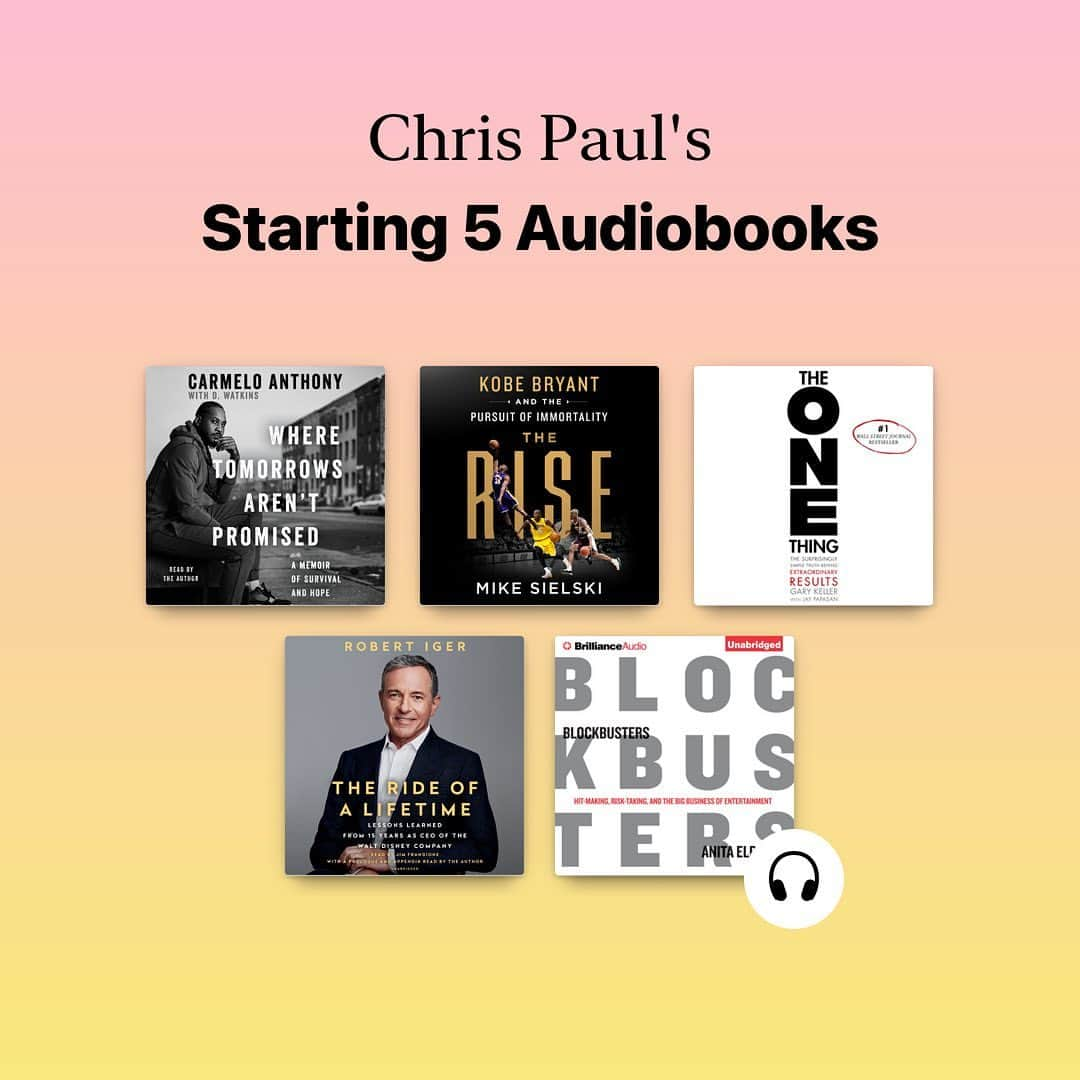 クリス・ポールさんのインスタグラム写真 - (クリス・ポールInstagram)「Alongside the release of his compelling new memoir Sixty-One, we asked @cp3 to pick his starting five lineup of audiobooks—ones that changed his way of thinking on and off the court. 🏀🎧  Explore the lineup he chose and check out his new memoir at our link in bio.」7月1日 1時55分 - cp3