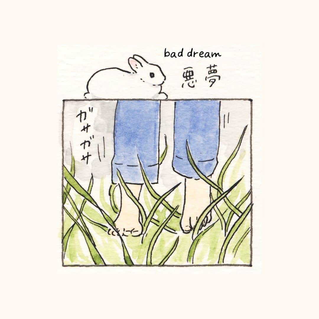 森山標子(しなこ)/Schinakoのインスタグラム：「bad dream 😵🐇 悪夢😴🐇」