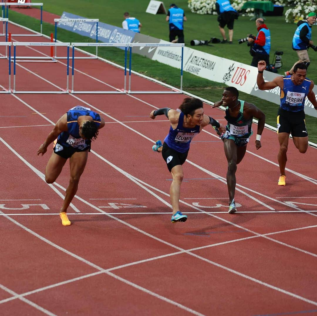 泉谷駿介さんのインスタグラム写真 - (泉谷駿介Instagram)「It’s fine margins when it comes to the 110m Hurdles and tonight was no different💪  @izumi12388 takes the win in a time of 13.22🔥  #LausanneDL🇨🇭  📸 @chiammmmonte for Diamond League AG」7月1日 3時53分 - izumi12388