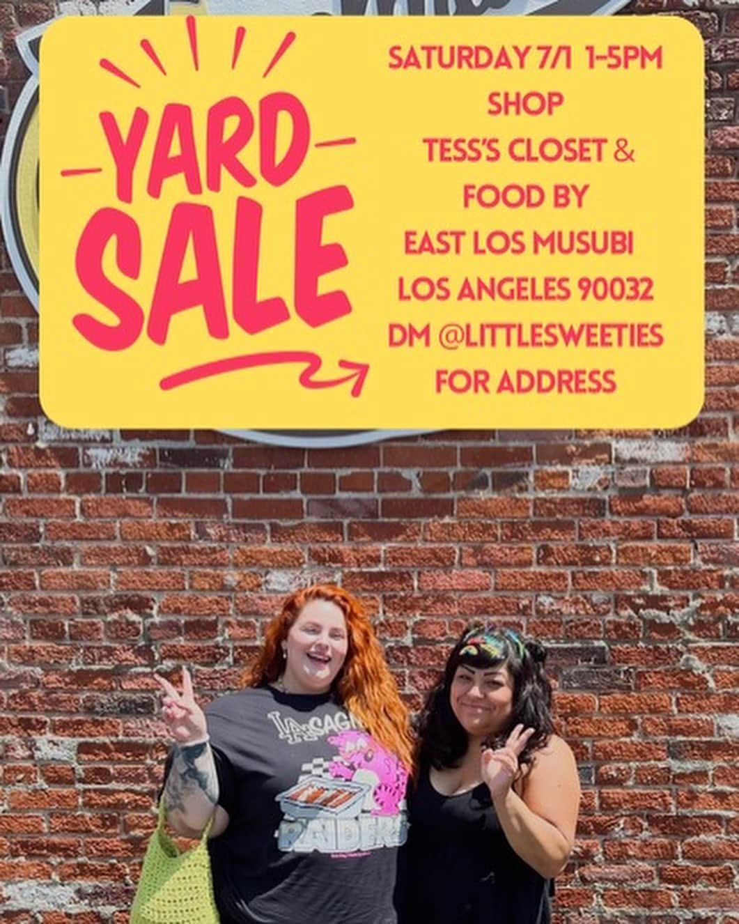 テス・ホリデーのインスタグラム：「LA! Tomorrow I’m doing a yard sale & my family @eastlosmusubi is making musibi & food! 😋 DM @littlesweeties for the address!   Saturday, July 1st 1pm-5pm!  🥳 Come, celebrate my birthday with me early, shop my closet & give me hugs! 🤗  #effyourbeautystandards #eastlosmusubi」