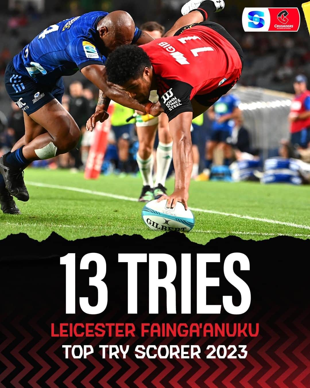 Super Rugbyのインスタグラム：「@leicester_f was a man on a mission in 2023 😤  #SuperRugbyPacific」