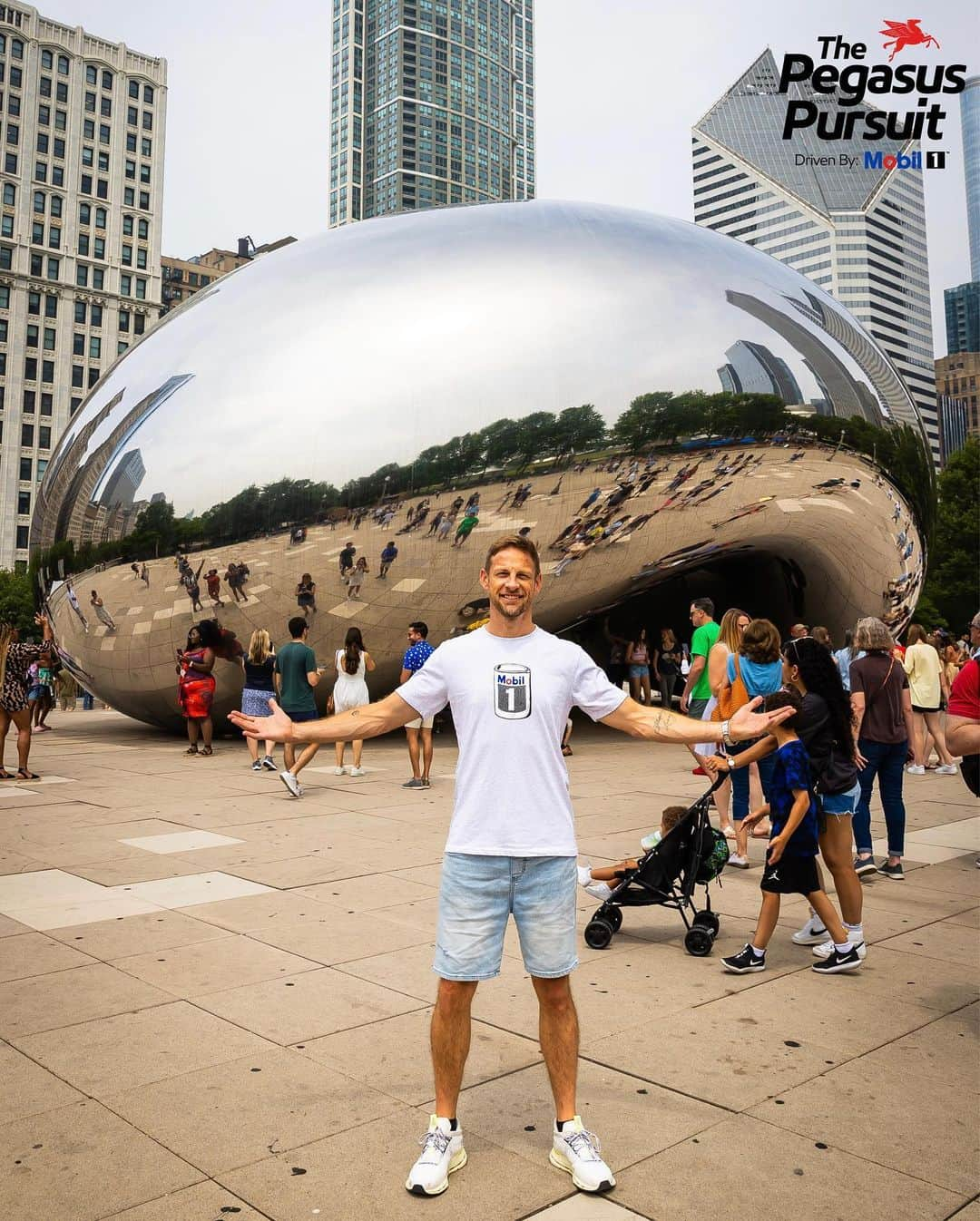 ジェンソン・バトンのインスタグラム：「A new pursuit begins at the NASCAR Chicago Street Course with @mobil1racing.」