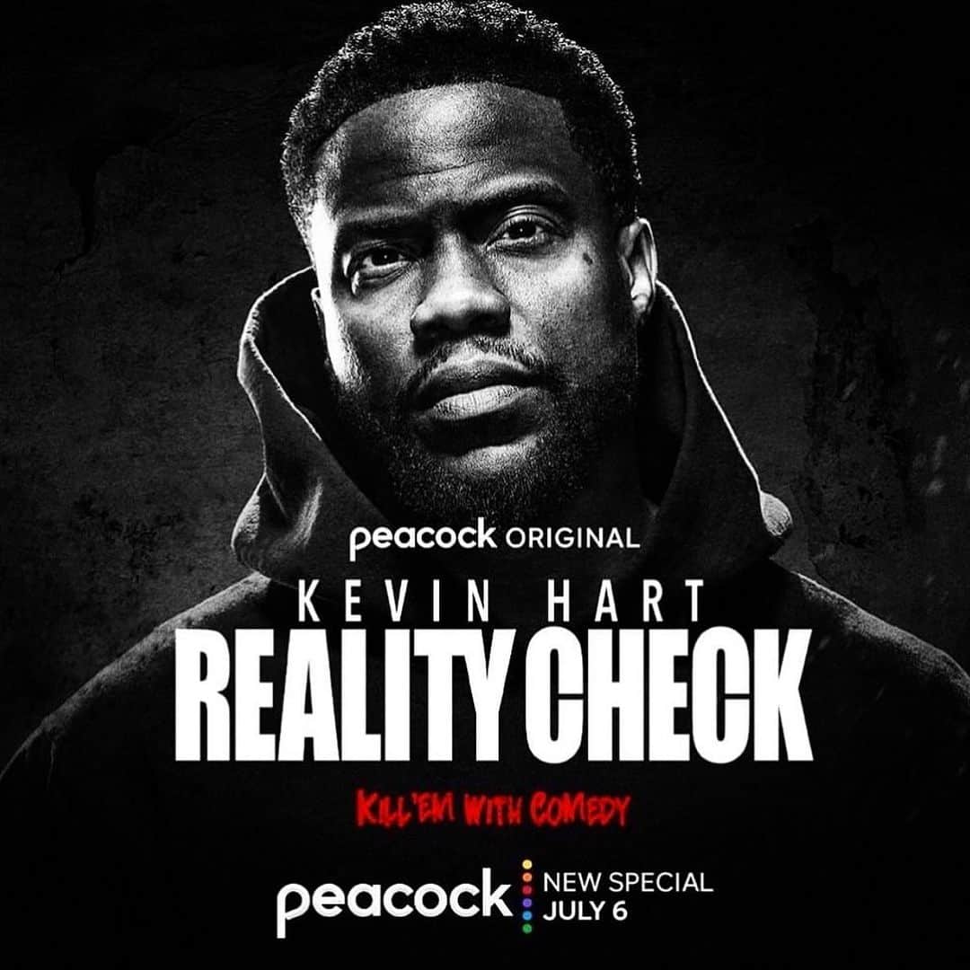 ケビン・ハートのインスタグラム：「July 6th ….. Reality Check!!!!!! Mark ur calendars damn it!!!!!! #ComedicRockStarShit @therealhartbeat @peacock」