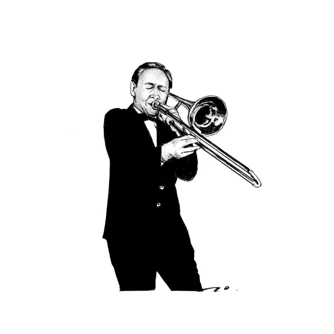 逢坂庵さんのインスタグラム写真 - (逢坂庵Instagram)「23sketch0702 ・ ・ #jazz #jazzart #chrisbarber #trombone #illustration #illustagram #staedtler #pencilart #portraitsketch #monochrome #drawing #ジャズ #クリスバーバー #トロンボーン #ジャズトロンボーン #鉛筆画 #人物画 #素描 #モノクロイラスト #イラスト #イラストグラム #ジャズ好きな人と繋がりたい #modernjazz #jazzillustration」7月2日 7時05分 - ohzaka_an