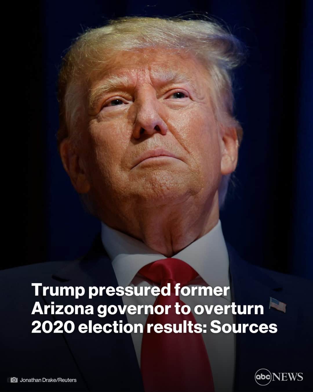 ABC Newsのインスタグラム：「Former President Trump attempted to pressure then-Gov. Ducey to overturn the results of the 2020 presidential election in Arizona, according to multiple sources familiar with the matter. More in link in bio.」