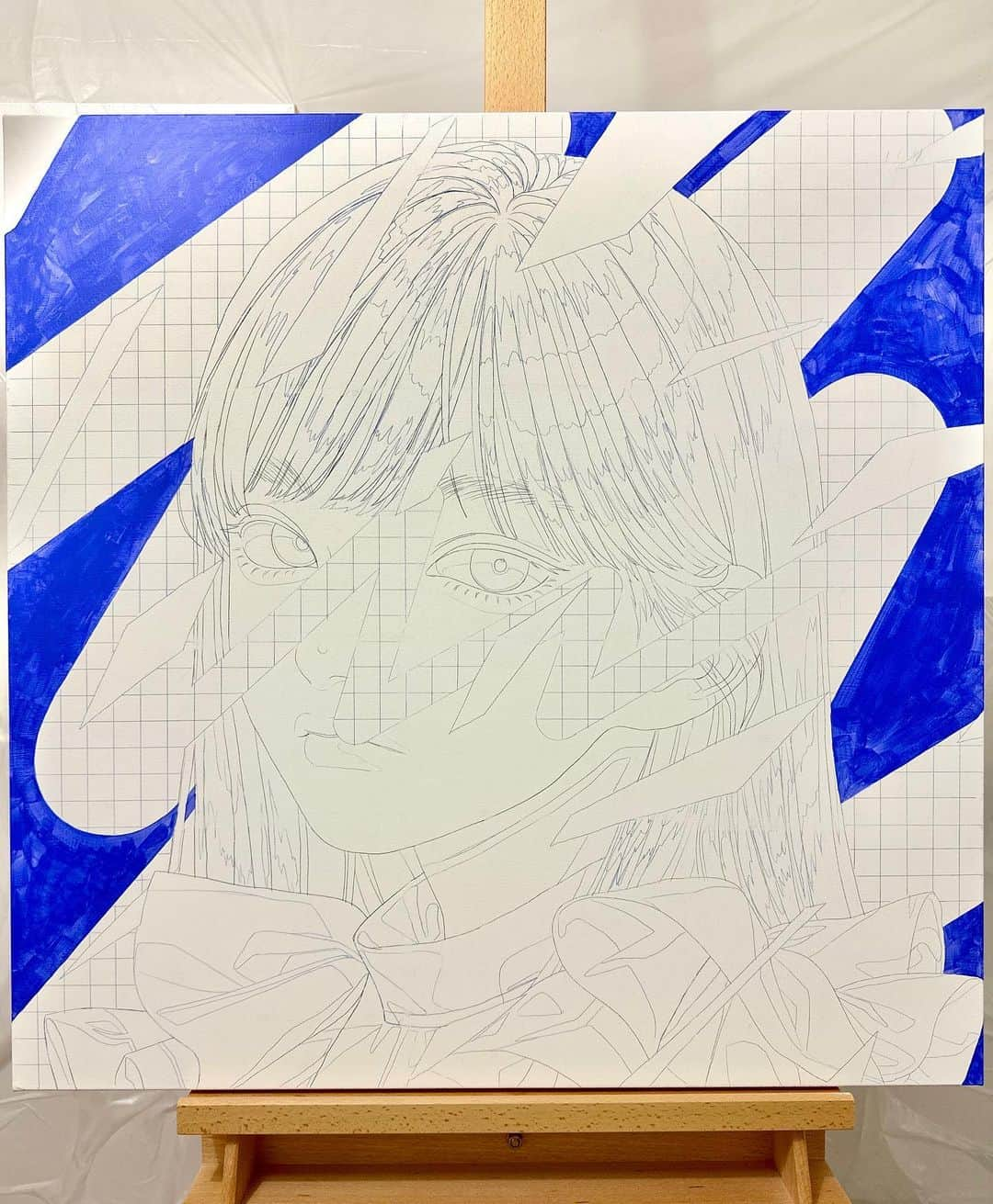 紺野真弓さんのインスタグラム写真 - (紺野真弓Instagram)「wip #acrylicpainting #acryliconcanvas #art #illustration」7月1日 23時20分 - konnomym