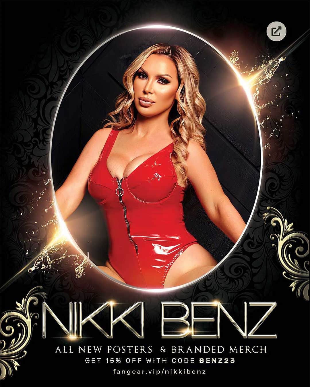 ニッキー・ベンツのインスタグラム：「Save 15% on my merch. Visit Fangear.VIP/nikkibenz Use code BENZ23 at checkout」
