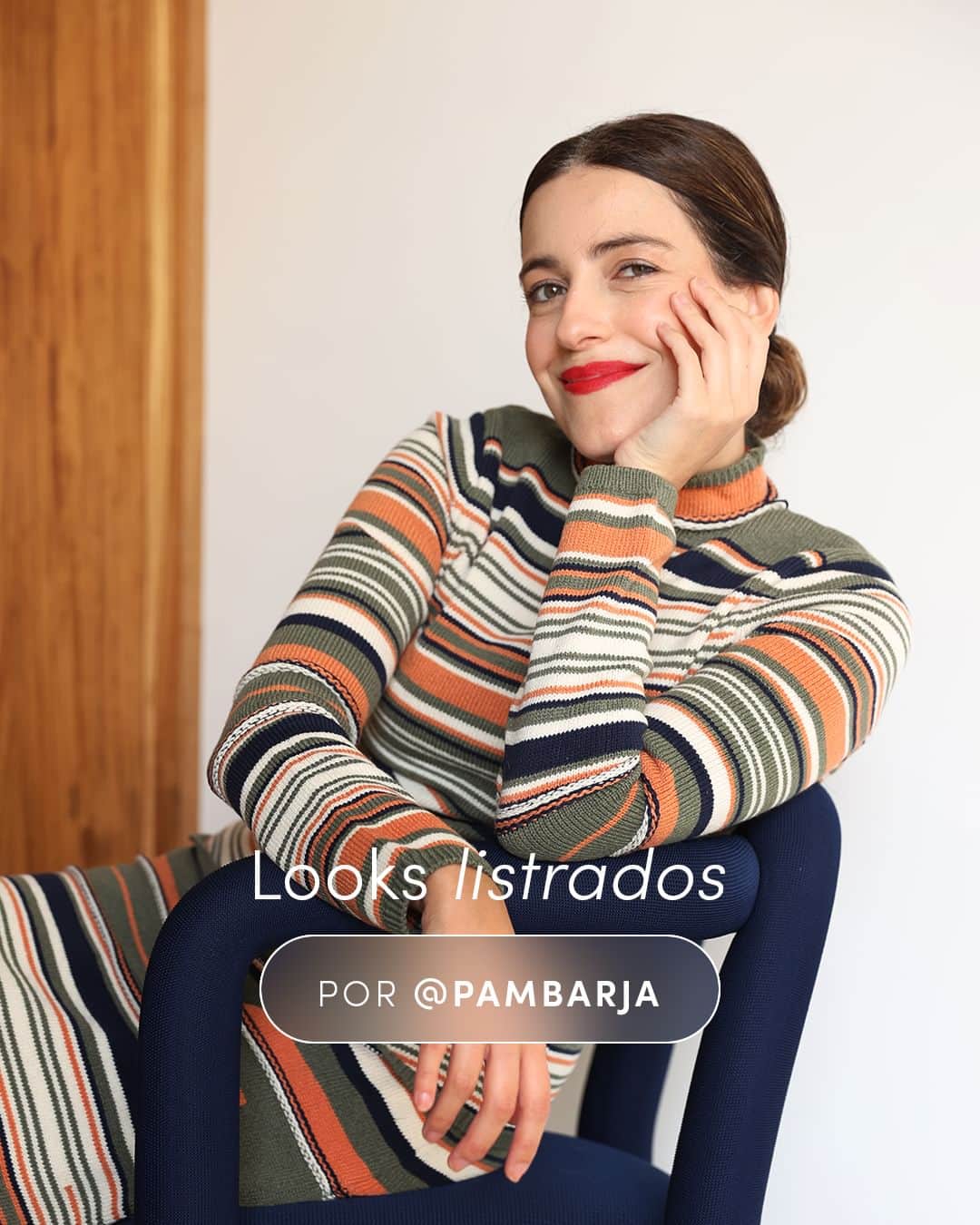 ロジャス・レナーのインスタグラム：「Icônica e atemporal! A estampa listrada é curinga para todas as estações, deixando o visual descontraído e elegante na mesma medida. A @pambarja apostou em diferentes peças com a padronagem, dando um up nas composições casuais. Passe para o lado, clique na imagem e garanta agora mesmo as suas peças favoritas. #SquadTáNaRenner #modafeminina   sapato loafer 820245767 | vestido midi 782446399 | vestido longo sem manga 680451550 | suéter em tricô 744045789 | calça pantacourt 685253253」