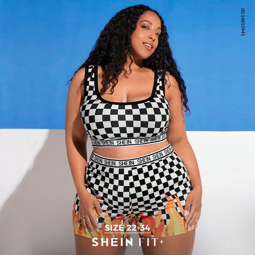 SHEINのインスタグラム：「CHECK IT OUT 🏁 These colorful looks are total works of art 🎨   🔎14816930 14815941 14815874 14815871 14815567 14815553  Model is wearing: US22  #SHEINFITPLUS」