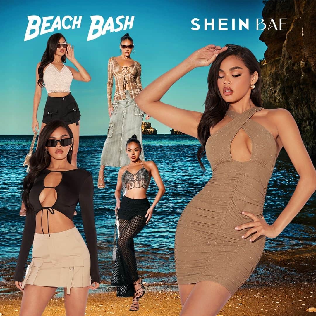SHEINのインスタグラム：「YOU'RE INVITED 💌 The SHEIN BAE Beach Bash is on! 🏝️ Made for the party girlies that make waves 🌊✨  🔎17373968  #SHEINBAE」