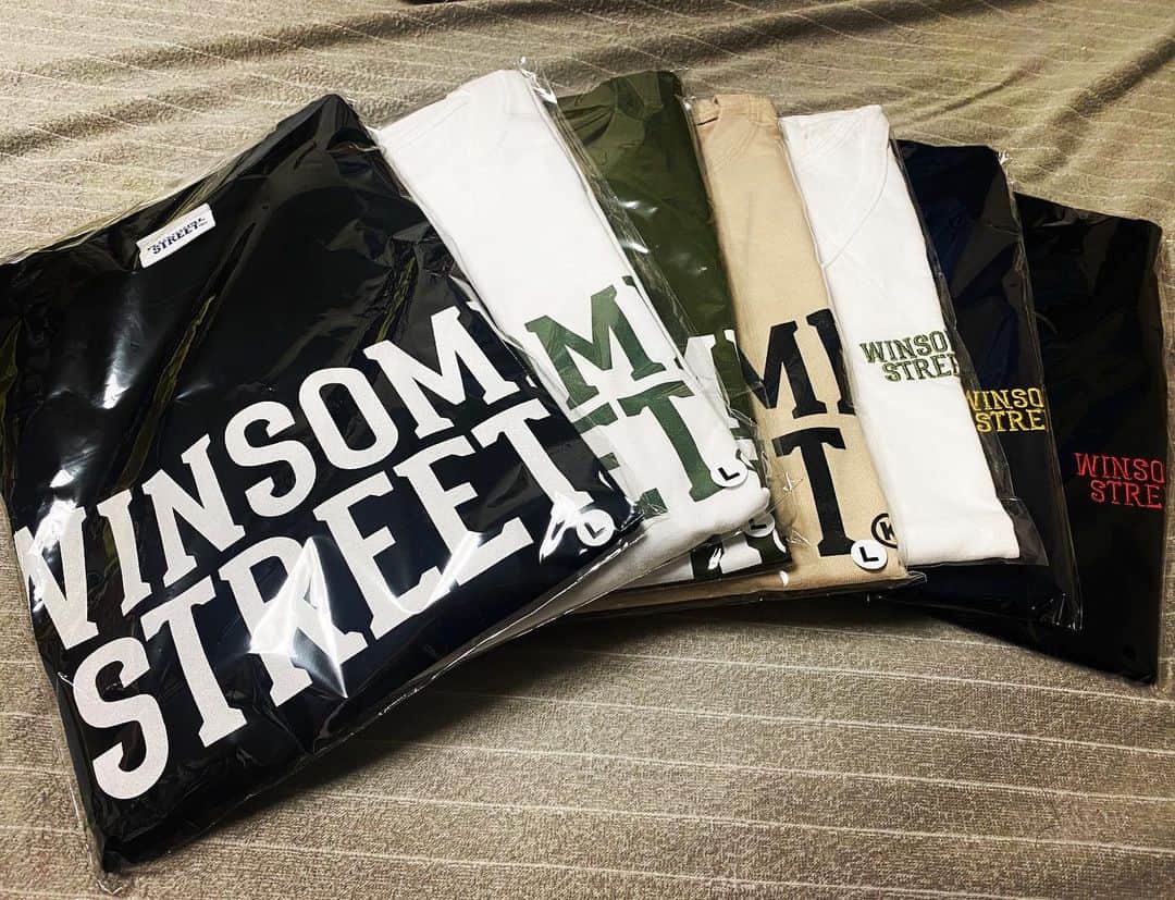 松谷賢示のインスタグラム：「Winsom Street 。今回も全種GET！ . #Winsomstreet #ウィンサムストリート #Tシャツ #タンクトップ #息子 #一舞 #ブランド #今年の夏 #これで決まり #ケンBOY #水玉れっぷう隊ケン」