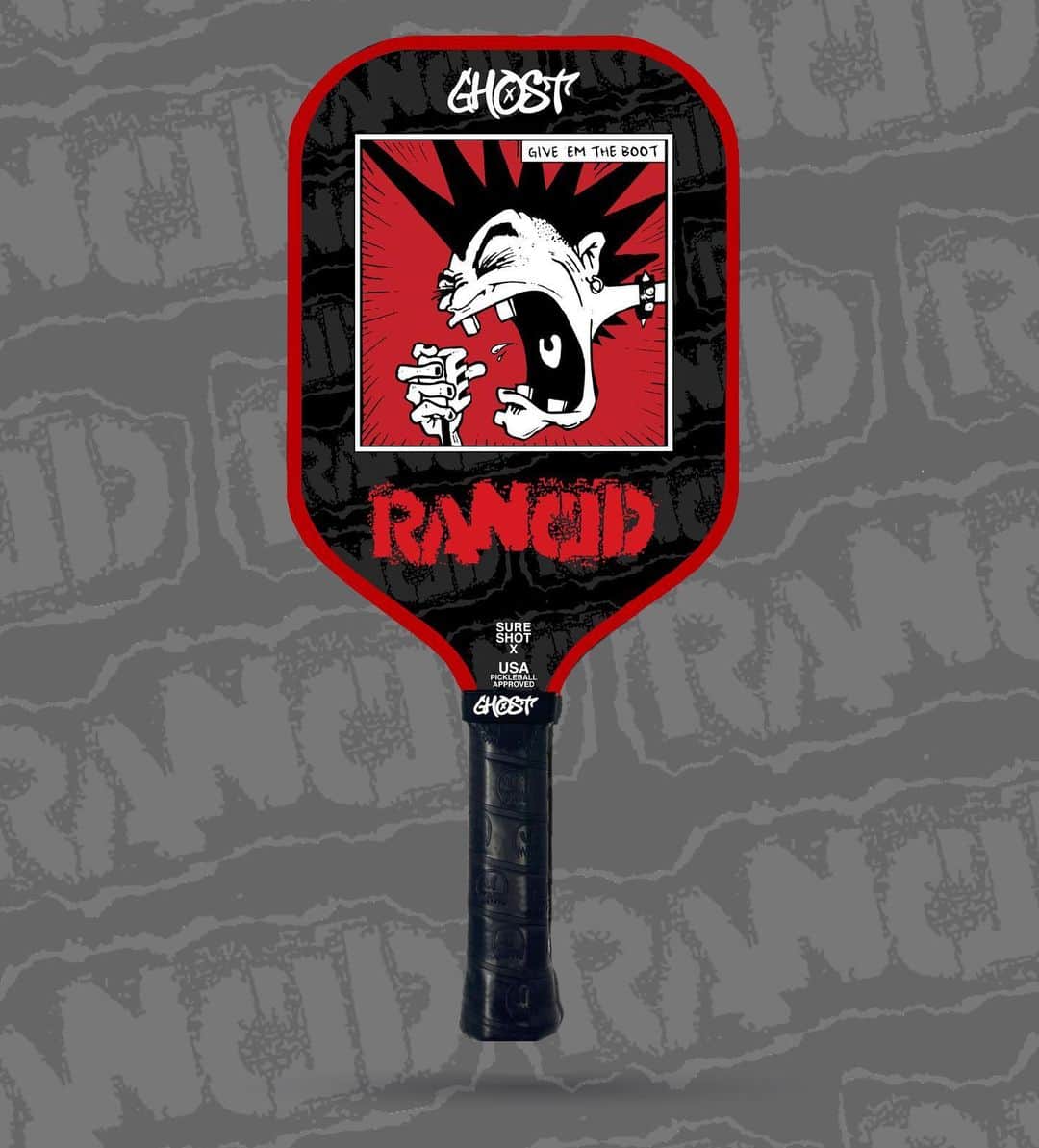 Rancidのインスタグラム：「Worlds collide! Pre-order our @rancid x @ghostpickleball paddle now!!! *Link in bio. I’ve been addicted to pickleball for years now but the gear was so bland. So I created Ghost Pickleball! My passion project, DIY brand merging inspiration from my life of music & skateboarding into pro quality pickleball gear. My collabs with bands had to begin with us. For all of you other pickleball fans… jump on this now! For those who haven’t tried it yet, let’s go! - Branden Steineckert ghostpickleballshop.com “paddles / collabs” #GhostPickleball」