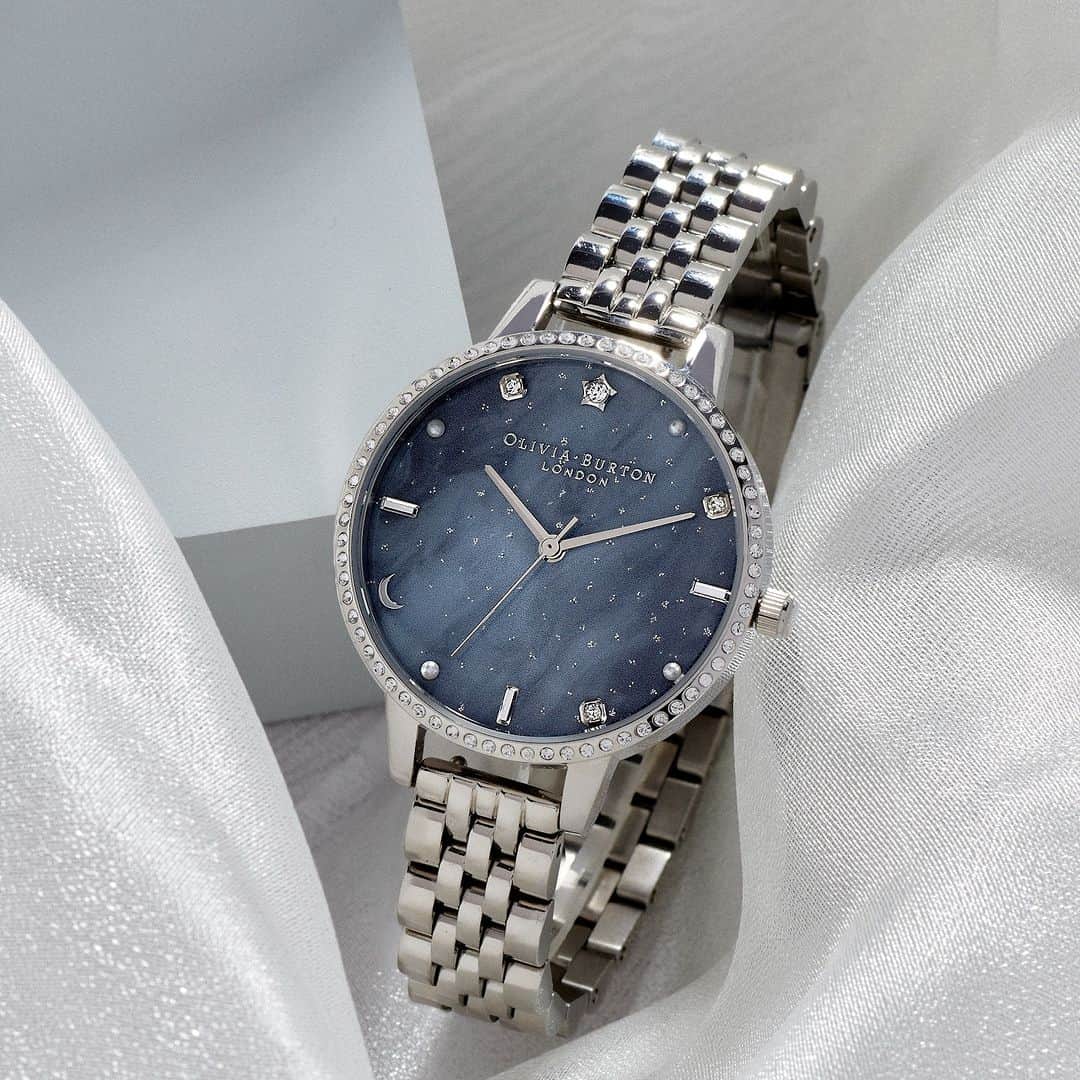 Olivia Burtonのインスタグラム：「Did our Celestial Night Sky & Silver Bracelet watch create a sparkle in your eye? 💫  Inspired by the captivating night sky . It's bound to get all eyes on you.」