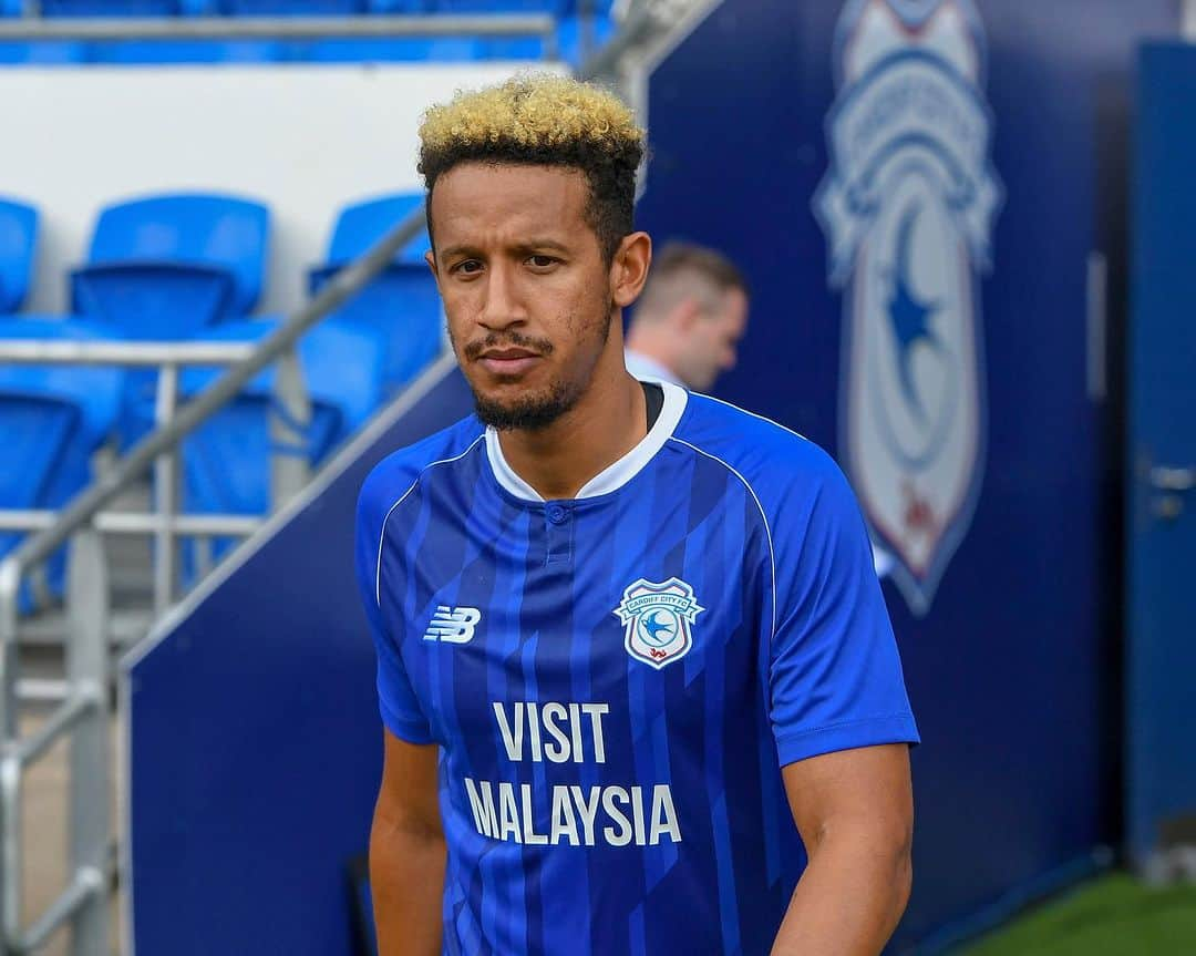 カラム・ロビンソンのインスタグラム：「Felt so good to be back on the pitch today after a long 5 months out 🙌🏽💙 #CardiffCity」