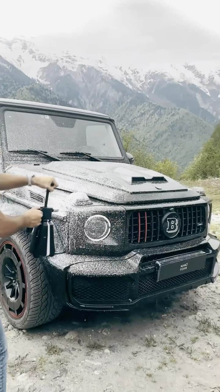 CarsWithoutLimitsのインスタグラム：「@nano.foam - Offers an advanced nanotechnology formula for car cleaning that is both eco-friendly and waterless. Demonstrating the ease of use on this Brabus G Class. This can be easily used whenever and wherever you need to ⚡️ Purchase your Nano Foam kit from @nano.foam」