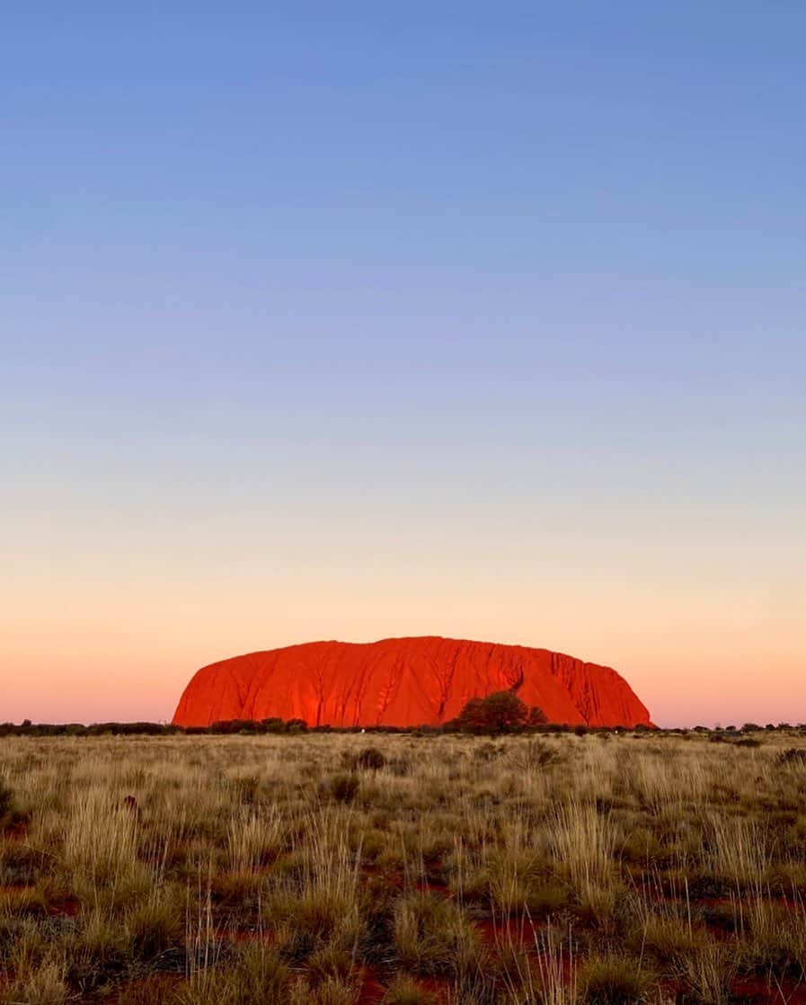 のインスタグラム：「✈️🇦🇺 Sunset Uluru🌅  #uluru  #ayersrock  #sunsetuluru  #ウルル  #エアーズロック  #ウルルカタジュタ国立公園  #オーストラリア旅行」