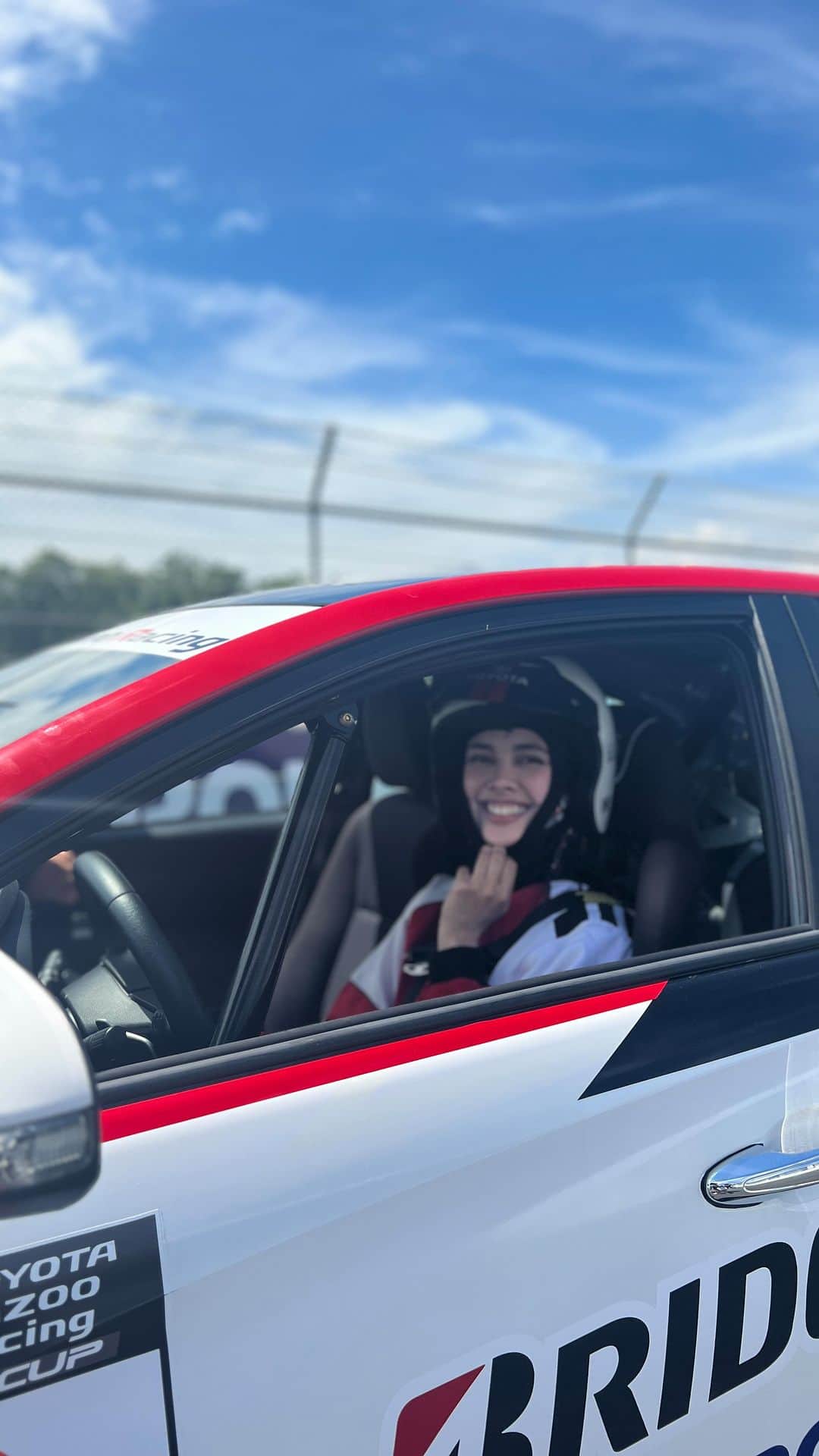 ミーガン・ヤングのインスタグラム：「WHAT AN EXPERIENCE 🏁 I never thought that I would be racing but here we are?! Yesterday was unforgettable and I think I unlocked something new within me. 🏎 I'm so pumped for Leg 2 @toyotagazooracingph 🔥 the gamer and competitive queen in me has been awaken. Get ready for Madam Bonez!! See ya on September 9!  #TGRViosCup2023 #ToyotaGazooRacing」