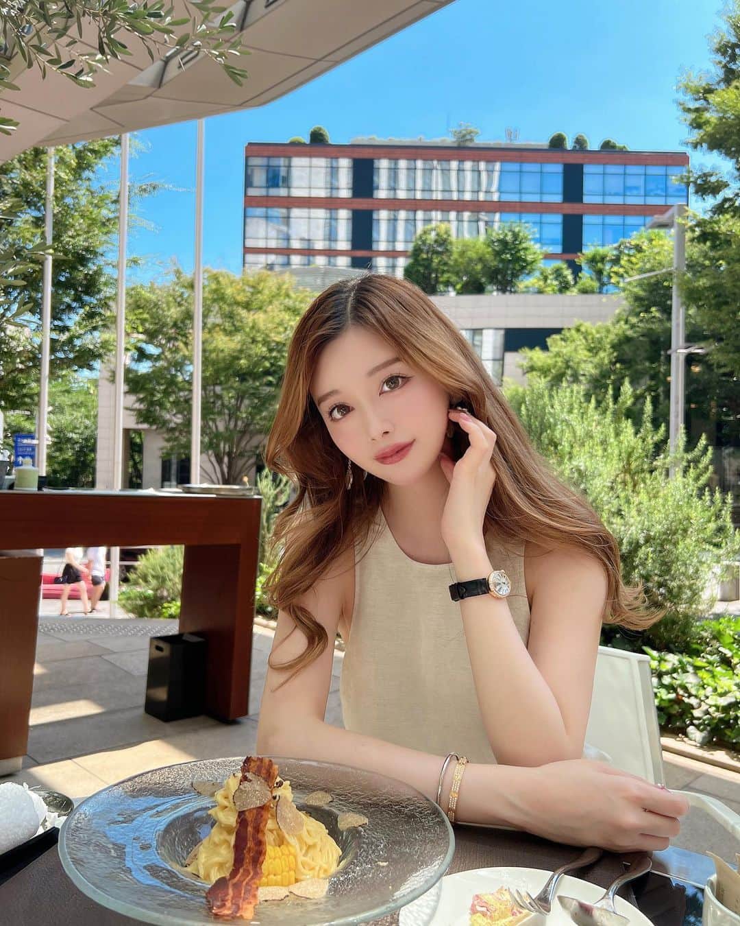 小川ももえのインスタグラム：「暑かったのでランチに冷製パスタ🍝🧊  うにの冷製パスタは8月からでした🥺 またリベンジしに行きます😇  #六本木ランチ#フィオレンティーナ#六本木#roppongi」