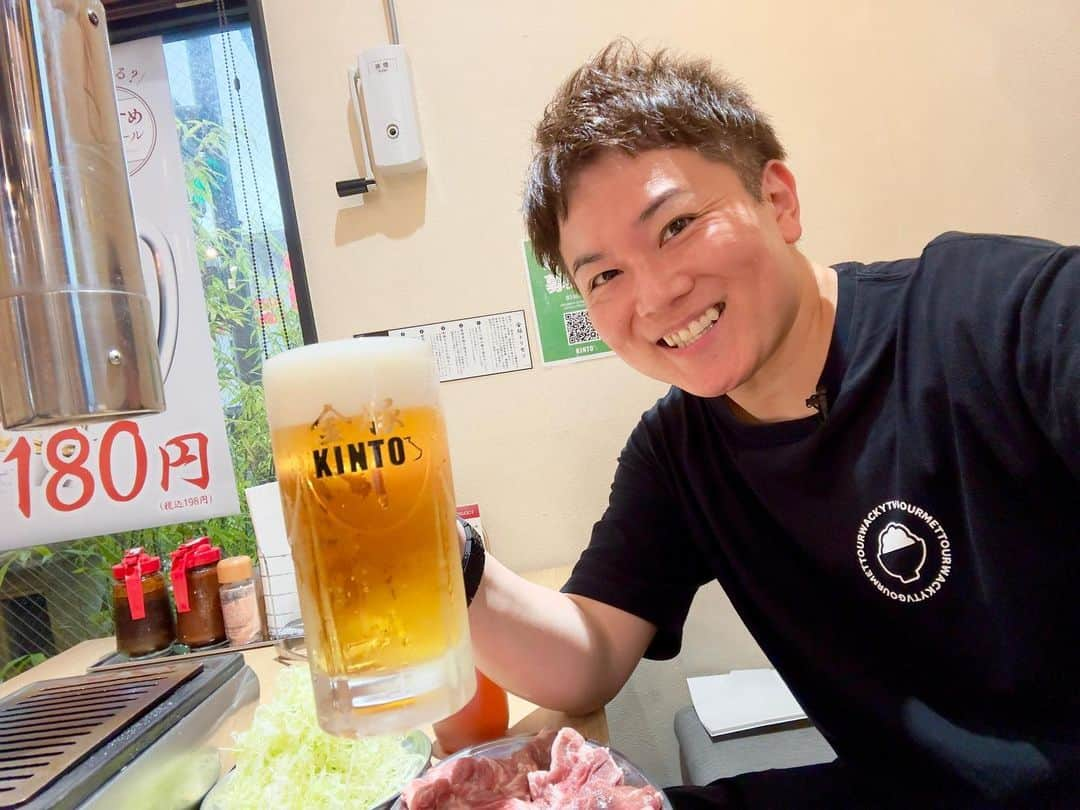 わっきーさんのインスタグラム写真 - (わっきーInstagram)「豚焼肉専門「金豚(KINTO)」へ。 個人的ならではの高いクオリティーで、2日前までの予約で食べ放題OK。 店名のついた金豚レバーは格別。  #豚焼肉 #豚焼肉専門店  #金豚  #焼肉 #一人焼肉 #ホルモン #レバー #ハラミ #カレーライス  #食べ放題 #コスパ最高  #神奈川グルメ  #新子安 #新子安グルメ  #新子安焼肉 #youtube  #わっきーtv」7月2日 17時34分 - makoto_ishiwaki