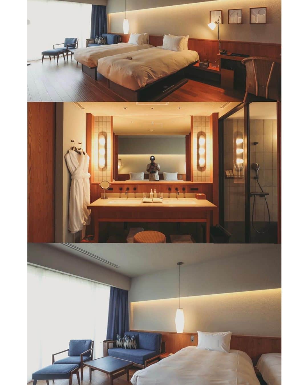山中海輝のインスタグラム：「那覇に6/20にオープンしたホテルSouthwest grand hotel。  まだオープンしてまもないということを思わせない行き届いたおもてなしの心と洗練された空間作り。  そしてアクセスの良い那覇のど真ん中にあるけれど、街にいる事を忘れてしまうほどゆったりとした島の時間が流れていて、部屋の作りも、照明のトーンも落ち着いていて朝までぐっすり寝る事ができました。  あと、朝食のラインナップがパーフェクト。沖縄の名産も、アサイボウルも味わえたことが贅沢でした。  常に笑顔でご対応くださったスタッフの皆様ありがとうございました。 また必ず泊まりにきます。  @southwestgrandhotel  @pds_hotels」