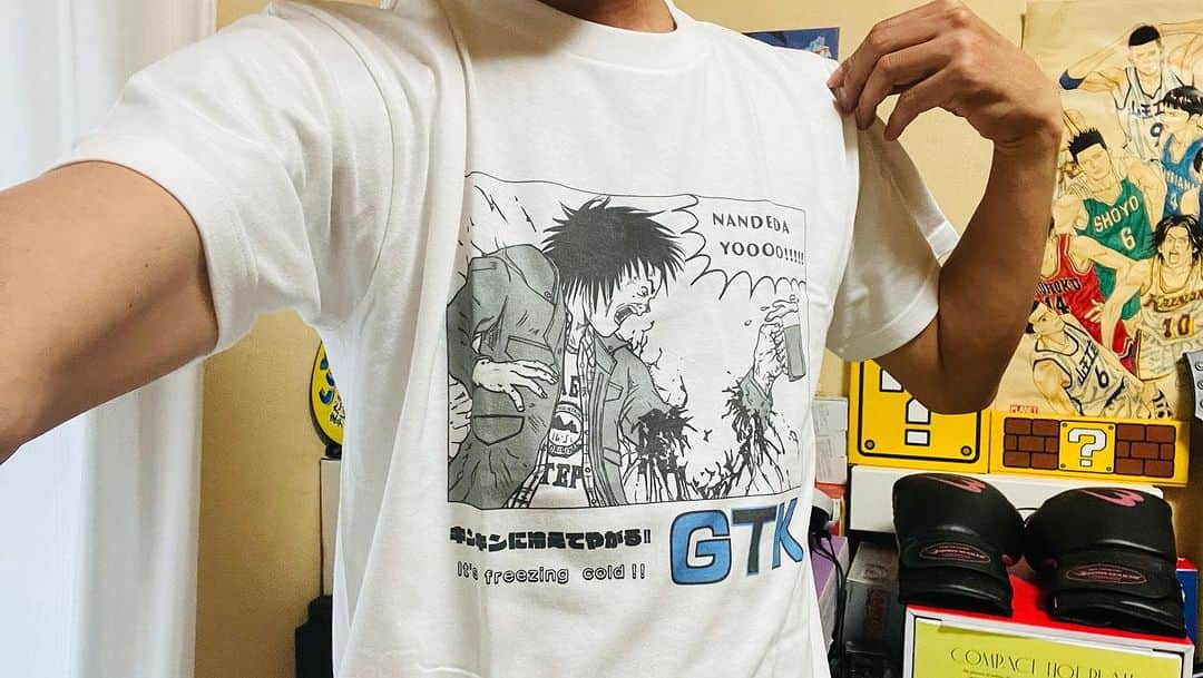 Gたかしさんのインスタグラム写真 - (GたかしInstagram)「自ら絵を描きデザインしたTシャツ(非売品)届いた！ 配信の時とかに着ようかな😊」7月2日 18時10分 - g_takashi.kinkin