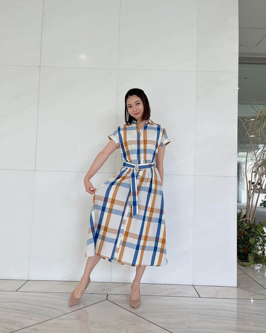 住田紗里のインスタグラム：「木曜日のグッド！モーニングの衣装です。 明日からも頑張ります！  ワンピース clear（@clear.official）  #グッドモーニング#衣装#clear#ワンピース#テレビ朝日#テレ朝#テレビ朝日アナウンサー#アナウンサー#住田紗里」